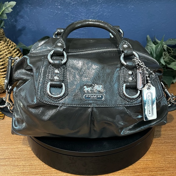 Coach Gray Patent Leather Satchel - Picture 1 of 15